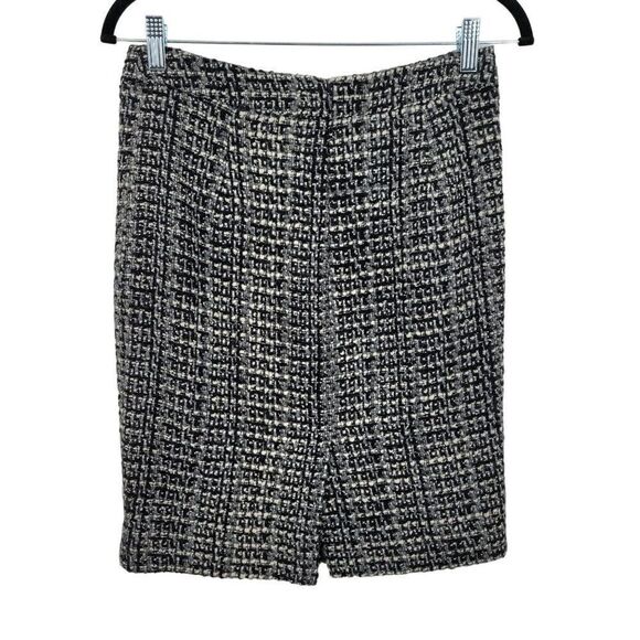 J. Crew Wool Tweed The Pencil Skirt 0 Gray Black Twee Plaid Academia Career - Picture 2 of 9